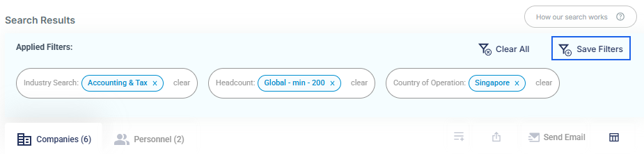 Step1: After you have selected your set of filters, click on Save Filters.