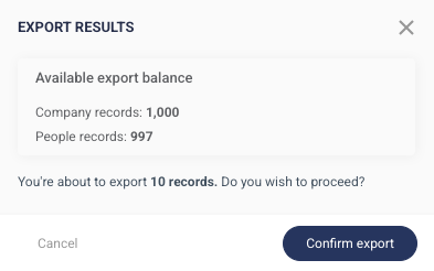 Step 3: A pop-up will appear showing your remaining credits and the total credits that will be deducted.