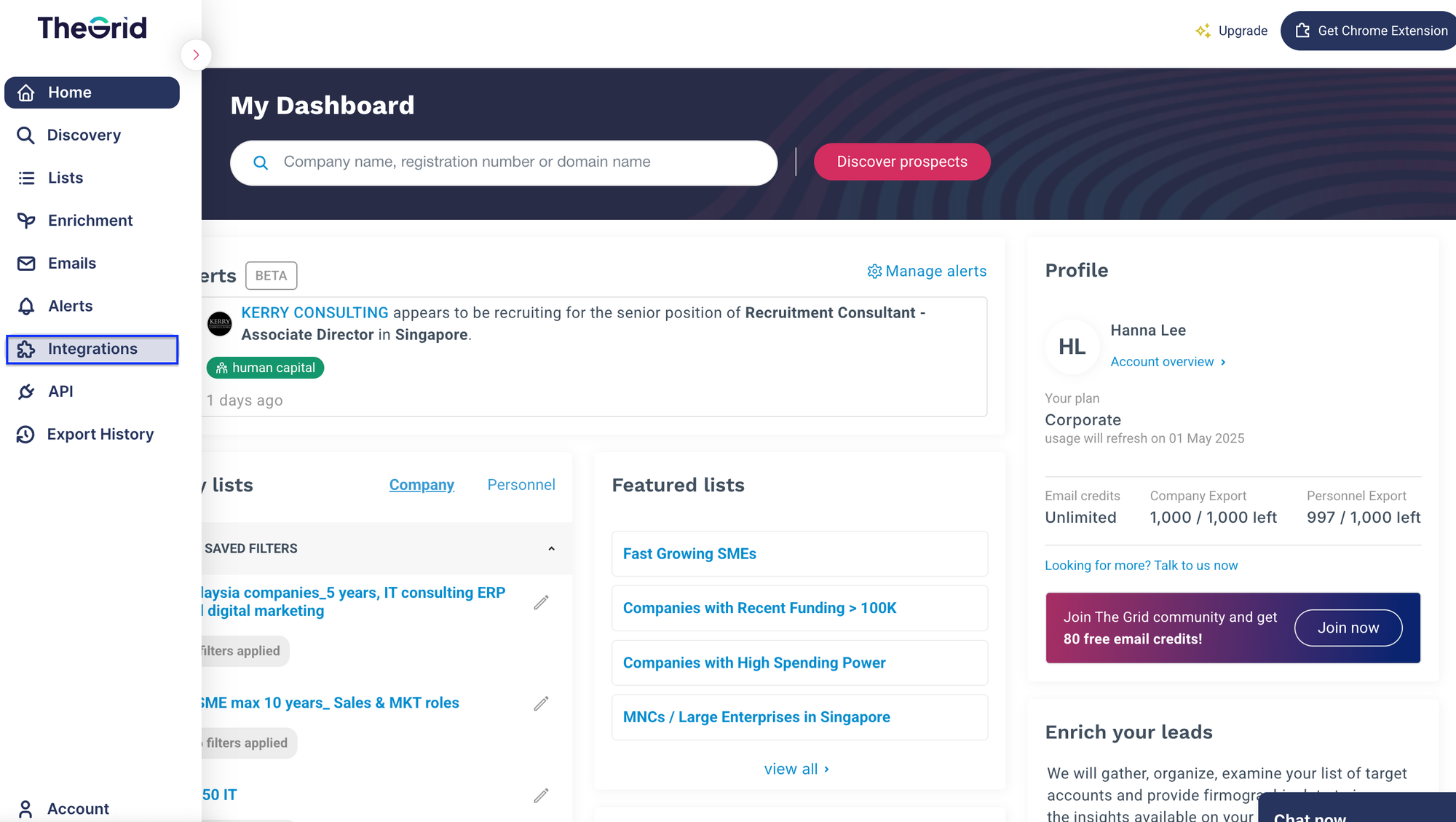 Step 1: Open the left-side panel and click on Integrations.