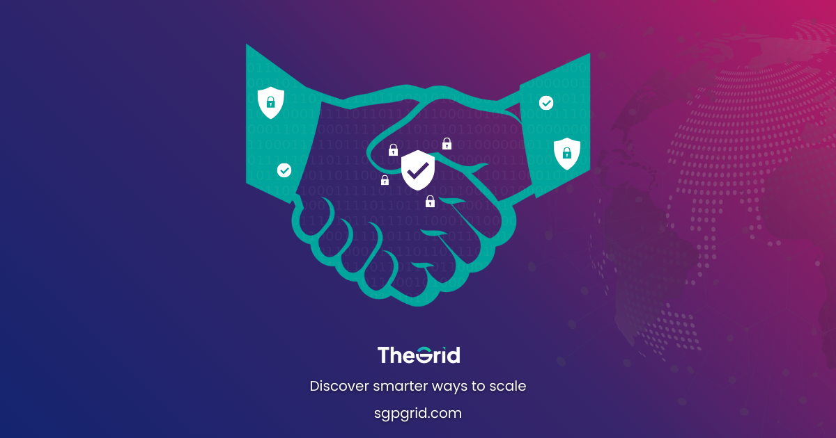 Illustration of a handshake overlayed with data icons, symbolizing trust built on ethical data use