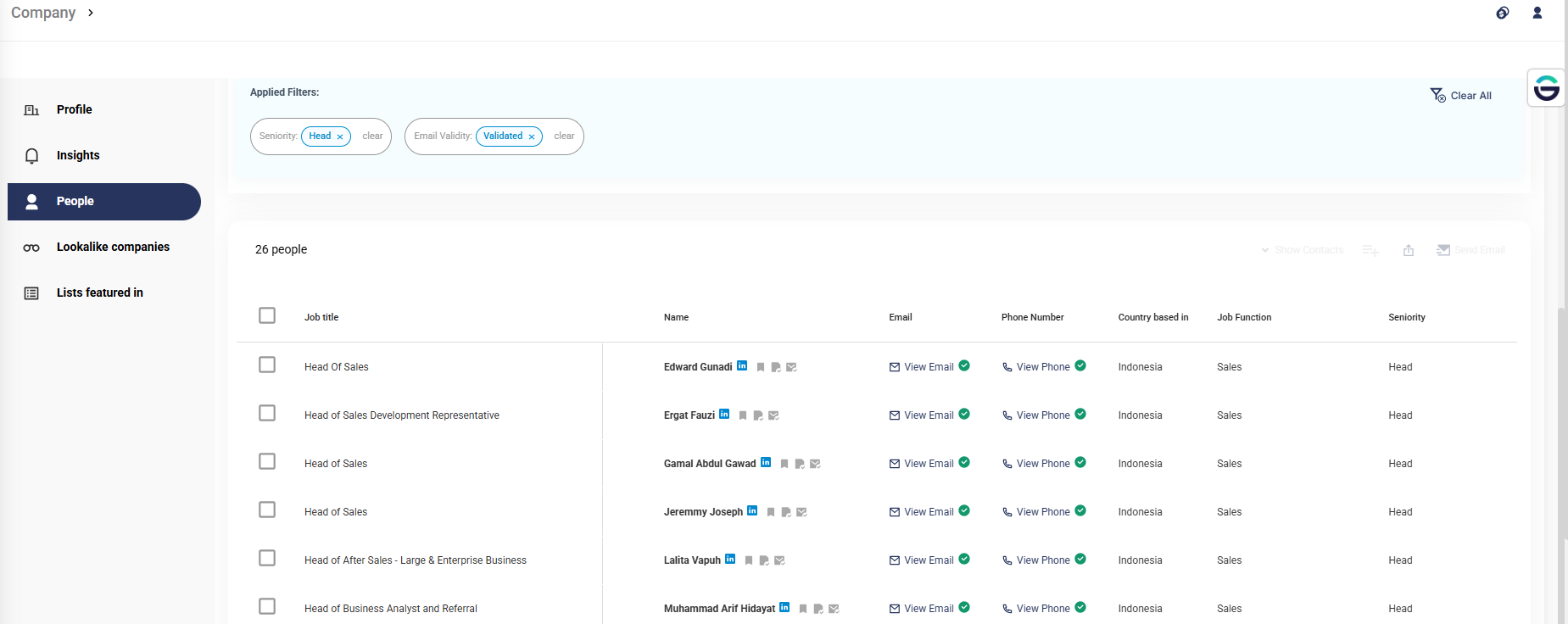 Flow 2 (Shortlisting from Company profile)