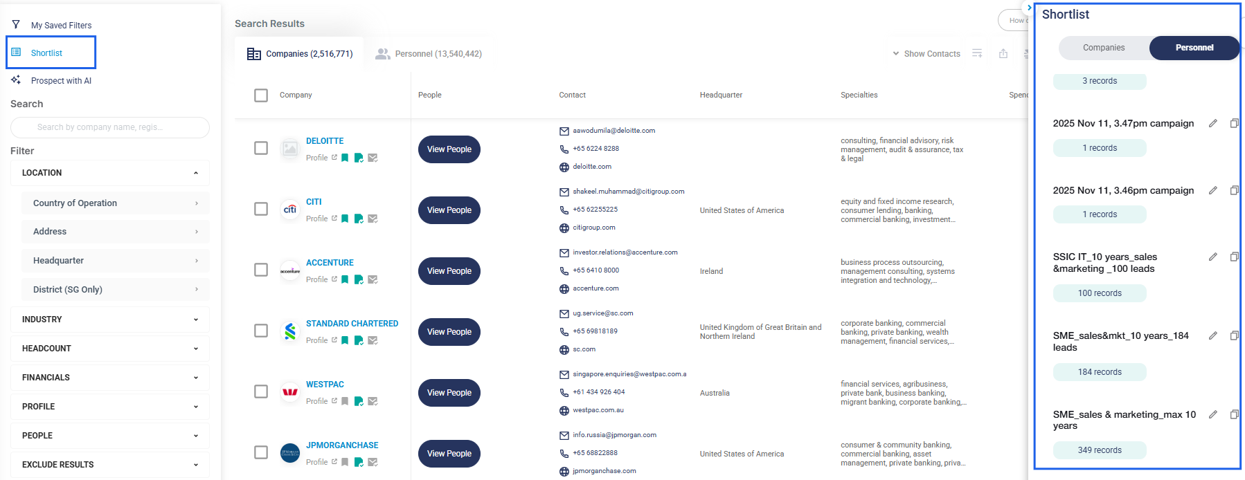 3.Select the personnel you want to add by clicking the checkboxes, then click Export to Shortlist.4.