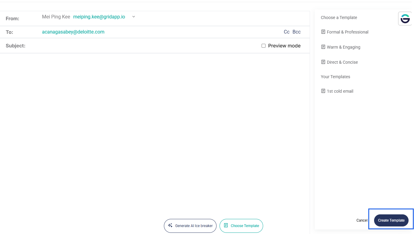 Steps to create an email template