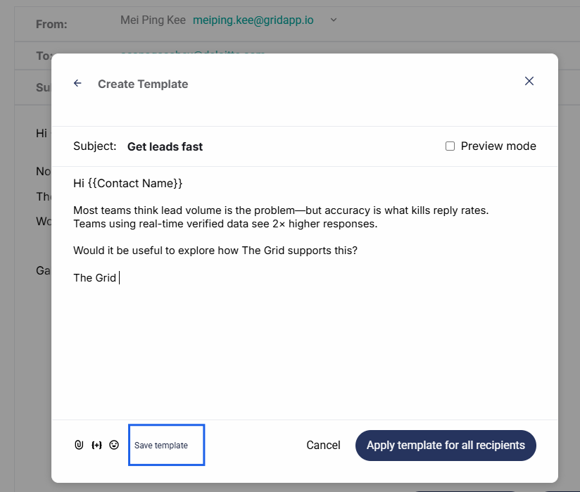 Steps to create an email template