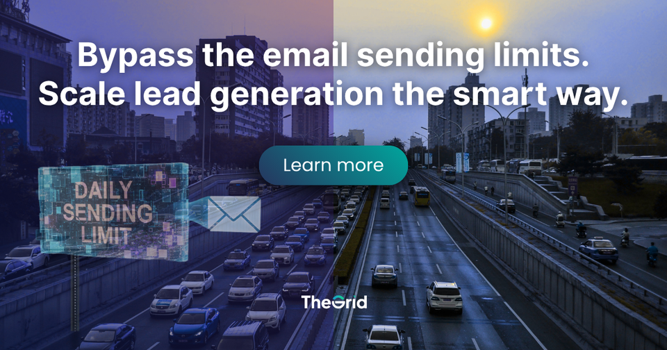 'Daily Sending Limit' Billboard signaling a cluttered road with a clean email icon bypassing it to reach the right side.
